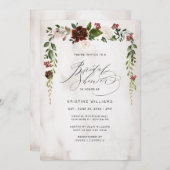 Boho Bourgondië Roze Waterverf Bloemen Vrijgezelle Kaart (Voorkant / Achterkant)