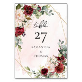 Boho Bourgondische bloemgouden geometrische eucaly Kaart (Voorkant)