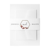 Boho Bourgondische bruiloft uitnodiging Buik Bands Uitnodigingen Wikkel (Voorkant Voorbeeld)