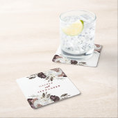 Boho Bourgondische Rozen herfst bloemenbruiloft se Kartonnen Onderzetters (Insitu)