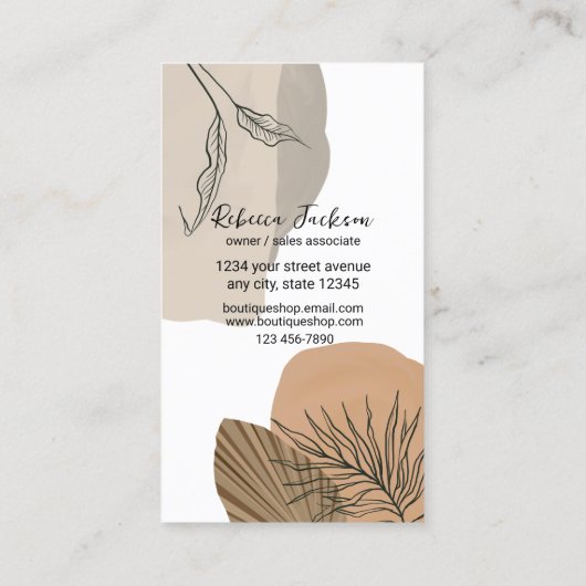 Boho Boutique Shop Visitekaartje (Achterkant)