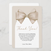Boho Bow Modern Baby shower bedankkaart Kaart (Voorkant / Achterkant)