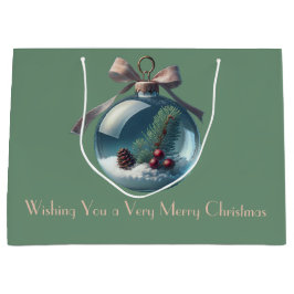 Boho  Bow & Ornament Kerstcadeau Tas Groot Cadeauzakje