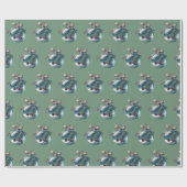 Boho Bow & Ornament Kerstcadeau Wrap Cadeaupapier (Vlak)