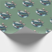 Boho Bow & Ornament Kerstcadeau Wrap Cadeaupapier (Hoek)