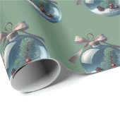 Boho Bow & Ornament Kerstcadeau Wrap Cadeaupapier (Rol Hoek)