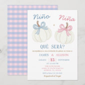 Boho Bow Pumpkin Spaans Geslacht Reveal Kaart (Voorkant / Achterkant)