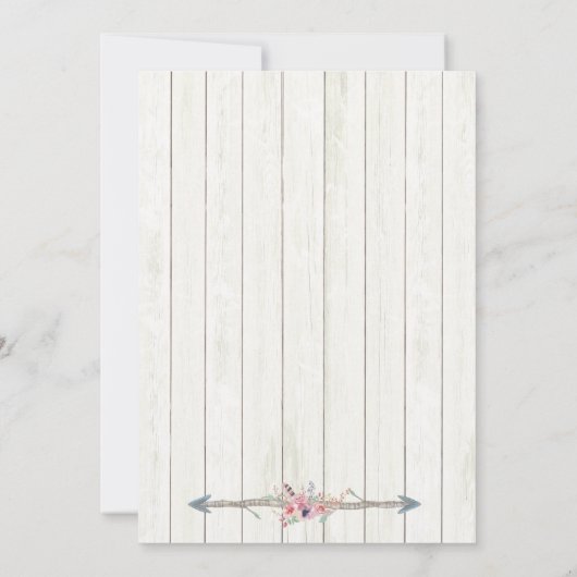 Boho Bows or Arrows Genderonthullingsfeest Kaart (Achterkant)