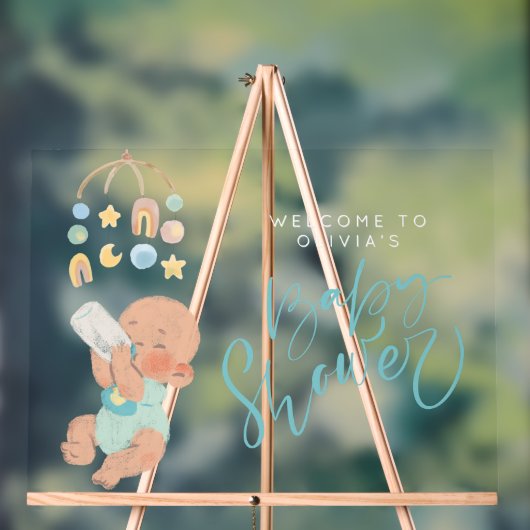 Boho boy baby shower acryl welkomstbord acryl bord (Neutraal)