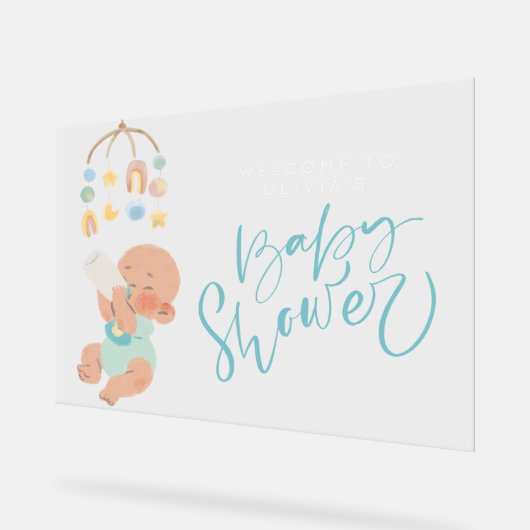 Boho boy baby shower acryl welkomstbord acryl bord (Hoek)
