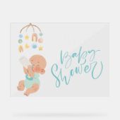Boho boy baby shower acryl welkomstbord bord (Voorkant)