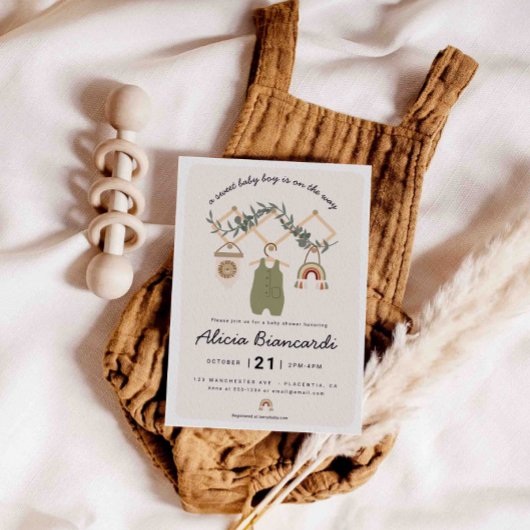 Boho Boy Baby shower Babykleding Kaart