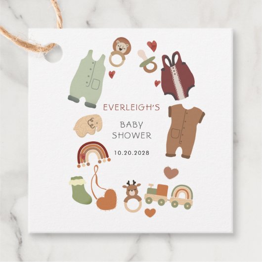 Boho Boy Baby shower Gift Label (Voorkant)