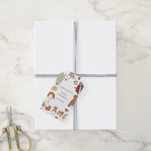 Boho Boy Baby shower Gift Label Cadeaulabel (Met Touw)