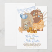 BOHO Boy Baby shower Kaart (Voorkant / Achterkant)