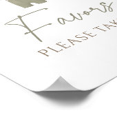 Boho Boy Babykleding Baby shower Favors Sign Poster (Hoek)