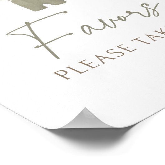 Boho Boy Babykleding Baby shower Favors Sign Poster (Hoek)