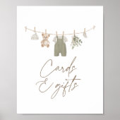 Boho Boy Babykleding Baby shower Kaarten en gesche Poster (Voorkant)