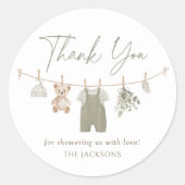 Boho Boy Babykleding Baby shower Ronde Sticker (Voorkant)