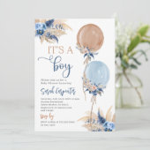 Boho Boy Balloons Baby shower Kaart (Staand voorkant)