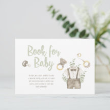 Boho Boy Beer Baby shower Boeken voor Baby kaart