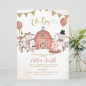 Boho Boy Boerderij Baby shower Kaart (Staand voorkant)