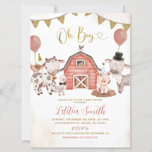 Boho Boy Boerderij Baby shower Kaart