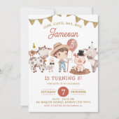 Boho Boy Boerderij Birthday Uitnodiging (Voorkant)