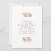 Boho Boy Bunny Baby shower Uitnodiging (Achterkant)