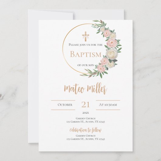 Boho Boy Doop Uitnodiging (Voorkant)