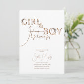 Boho Boy & Girl Twins Rustic Baby shower Kaart (Staand voorkant)
