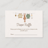 Boho Boy Kleding Baby shower Luier Raffle Informatiekaartje (Voorkant)