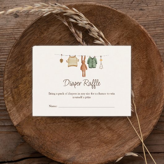 Boho Boy Kleding Baby shower Luier Raffle Informatiekaartje