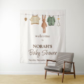 Boho Boy Kleding Baby shower Welkomstbord Wandkleed (In situ)