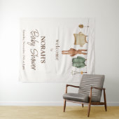 Boho Boy Kleding Baby shower Welkomstbord Wandkleed (In Situ (horizontaal))