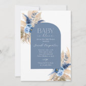 Boho Boy Pampas Baby shower Uitnodiging (Voorkant)