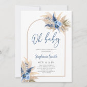 Boho Boy Pampas Grass Baby shower Uitnodiging (Voorkant)