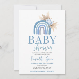 Boho Boy Rainbow Baby shower Kaart