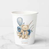 Boho Boy Teddy Bear Baby shower Party Decorations Papieren Bekers (Achterkant)