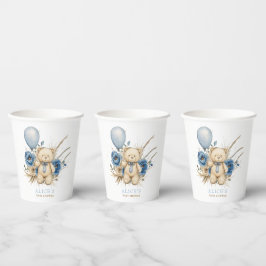 Boho Boy Teddy Bear Baby shower Party Decorations Papieren Bekers