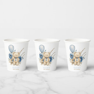 Boho Boy Teddy Bear Baby shower Party Decorations Papieren Bekers