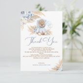 Boho Boy Teddy Bear Dank je wel Bedankkaart (Staand voorkant)