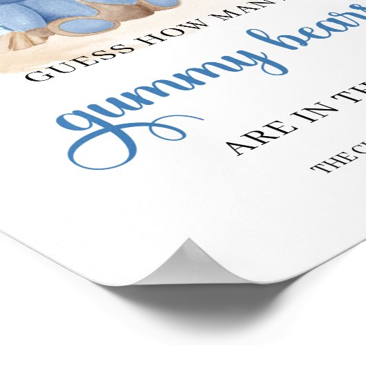 Boho Boy teddy beer Raad eens hoeveel Beer er aan  Poster (Hoek)