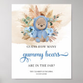 Boho Boy teddy beer Raad eens hoeveel Beer er aan  Poster (Voorkant)