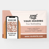 Boho Branding Professional Adverteren QR-code Spandoek (Horizontaal)