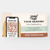 Boho Branding Professional Adverteren QR-code Spandoek (Horizontaal)