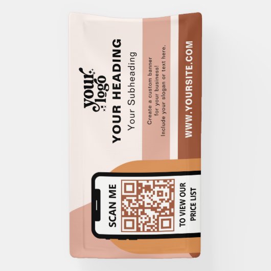 Boho Branding Professional Adverteren QR-code Spandoek (Verticaal)