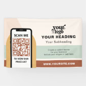 Boho Branding Professional Adverteren QR-code Spandoek (Horizontaal)