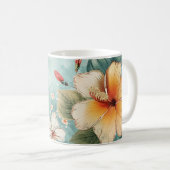 Boho Breezy Tropical Flower Koffiemok (Voorkant rechts)