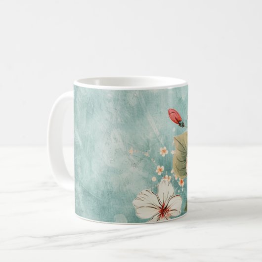 Boho Breezy Tropical Flower Koffiemok (Voorkant links)